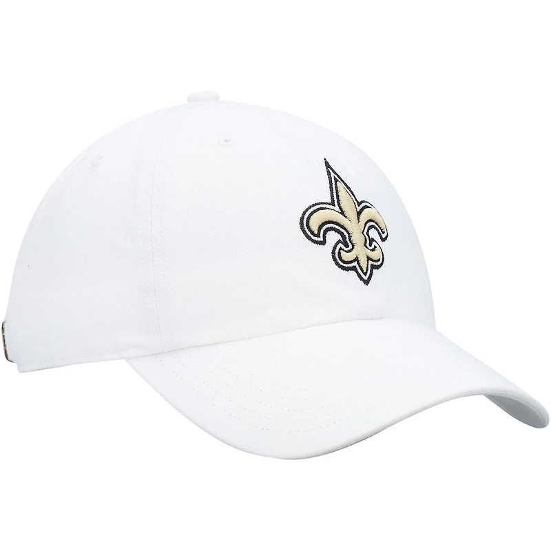 Men's '47 White New Orleans Saints Logo Clean Up Adjustable Hat