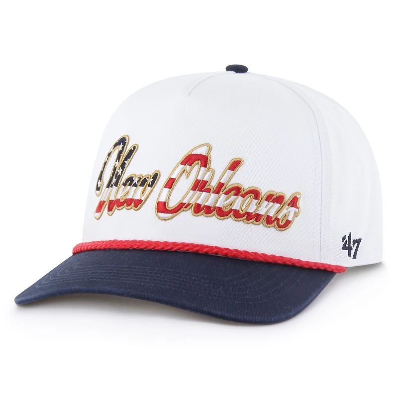 Men's '47 White New Orleans Saints Patriotic Overhand Hitch Adjustable Hat