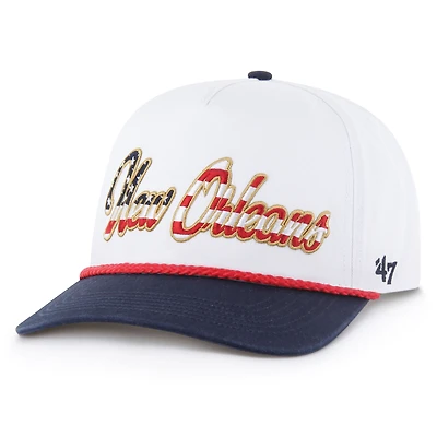Men's '47 White New Orleans Saints Patriotic Overhand Hitch Adjustable Hat