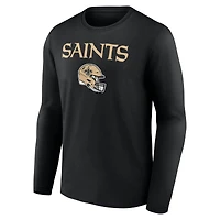 T-shirt à manches longues noir Alvin Kamara pour homme avec nom et numéro de l'équipe des Saints la Nouvelle-Orléans