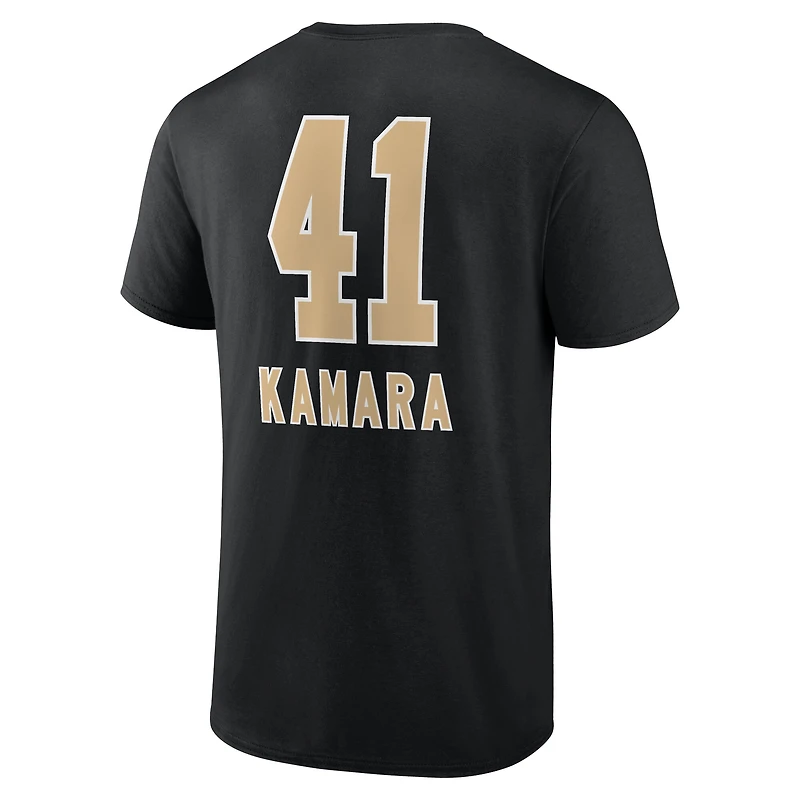 Men's Alvin Kamara Black New Orleans Saints Team Wordmark Name & Number T-Shirt