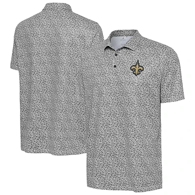 Polo noir à imprimé fleuri des Saints de la Nouvelle-Orléans pour homme