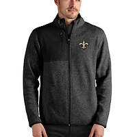 Veste zippée Fortune noire Antigua pour homme des New Orleans Saints