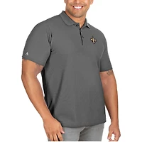 Polo piqué Legacy Antigua Charcoal New Orleans Saints pour homme, grandes tailles