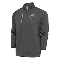 Pull à enfiler quart de zip pour homme, couleur anthracite, avec logo l'équipe des Saints la Nouvelle-Orléans, style rétro