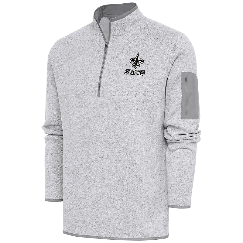 Veste à enfiler Fortune gris chiné pour homme avec logo métallisé des Saints de la Nouvelle-Orléans