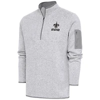 Veste à enfiler Fortune gris chiné pour homme avec logo métallisé des Saints de la Nouvelle-Orléans