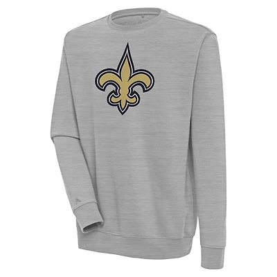 Men's Antigua  Heather Gray New Orleans Saints Victory Pullover Sweatshirt