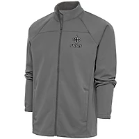 Veste de golf zippée intégrale Antigua Steel New Orleans Saints pour homme avec logo métallique