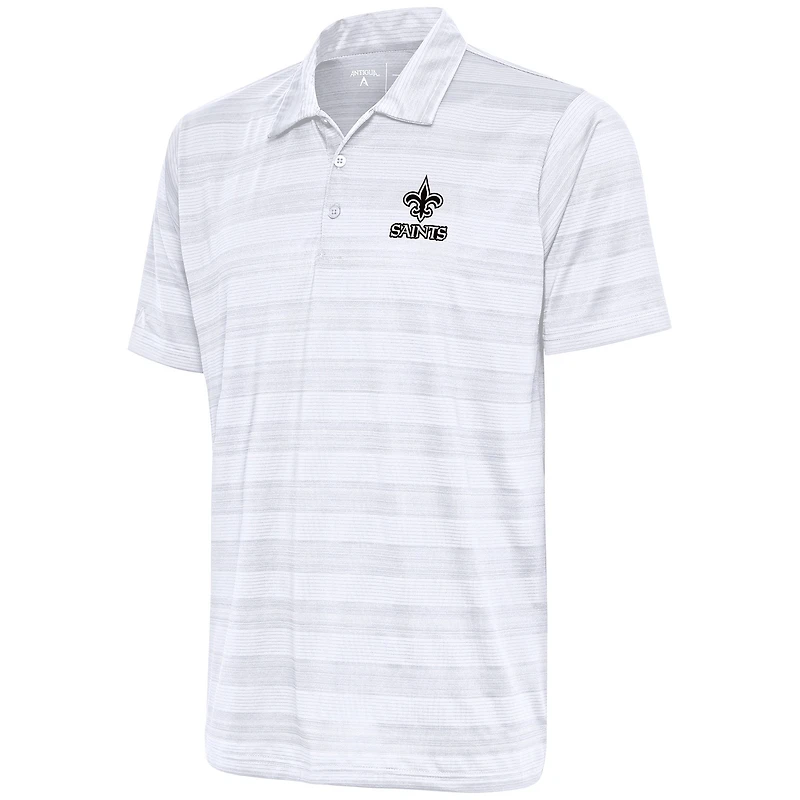 Polo blanc Antigua pour homme avec logo métallisé et boussole des Saints de la Nouvelle-Orléans