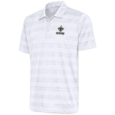 Polo blanc Antigua pour homme avec logo métallisé et boussole des Saints de la Nouvelle-Orléans