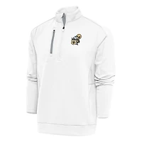 Men's Antigua White New Orleans Saints Team Logo Throwback Generation Quarter-Zip Pullover Top