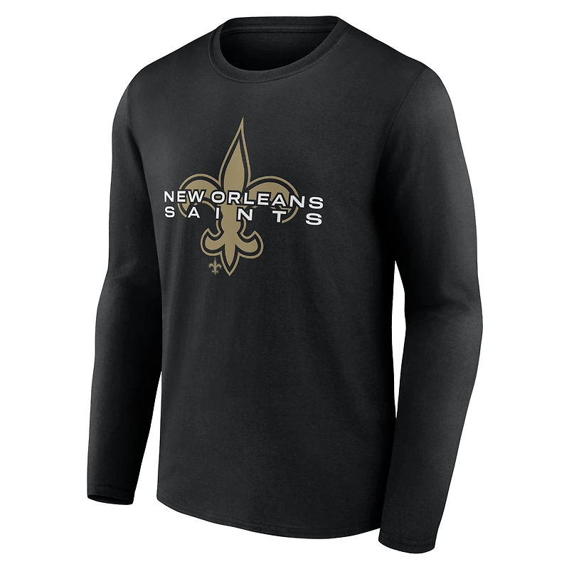 Men's  Black New Orleans Saints Advance To Victory Long Sleeve T-Shirt