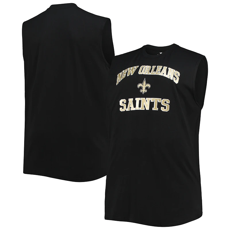 Débardeur noir New Orleans Saints Big & Tall Muscle pour hommes