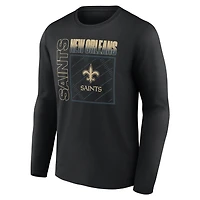 Men's Black New Orleans Saints Home Field Pop Personalized Name & Number Long Sleeve T-Shirt