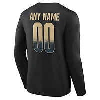 T-shirt à manches longues noir pour homme New Orleans Saints, domicile, personnalisé avec nom et numéro