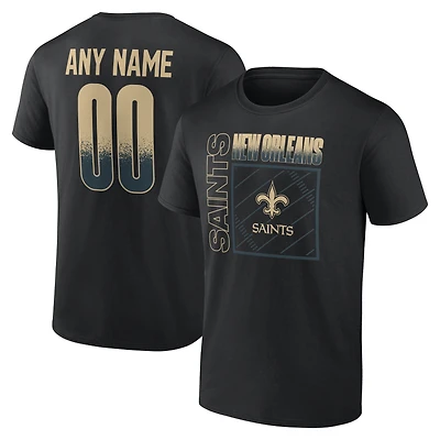 T-shirt noir pour homme New Orleans Saints Home Field Pop personnalisé avec nom et numéro