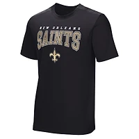 T-shirt adaptatif noir de l'équipe locale des Saints la Nouvelle-Orléans pour hommes