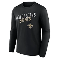 T-shirt à manches longues noir pour homme New Orleans Saints Hustle