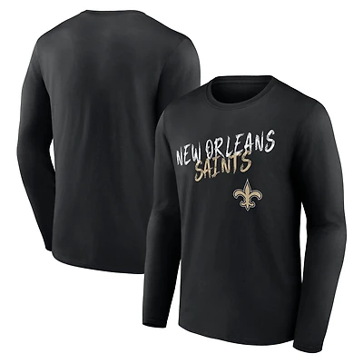 Men's Black New Orleans Saints Hustle Long Sleeve T-Shirt