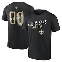 Men's  Black New Orleans Saints Hustle Personalized Name & Number T-Shirt