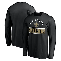 Men's  Black New Orleans Saints Team Arch Knockout Long Sleeve T-Shirt