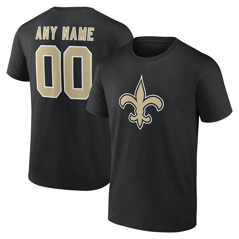 T-shirt blanc authentique pour homme des Saints de la Nouvelle-Orléans, personnalisé avec nom et numéro