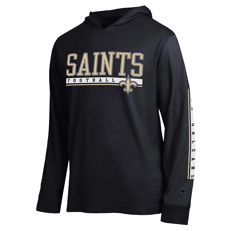 T-shirt à capuche noir Champion New Orleans Saints All Star pour homme