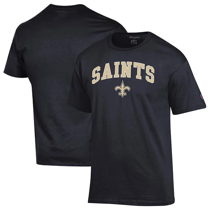 Men's Champion Black New Orleans Saints Arch Over Logo T-Shirt