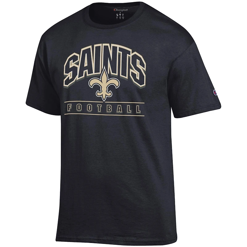 Men's Champion  Black New Orleans Saints Football T-Shirt