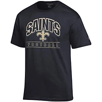 Men's Champion  Black New Orleans Saints Football T-Shirt