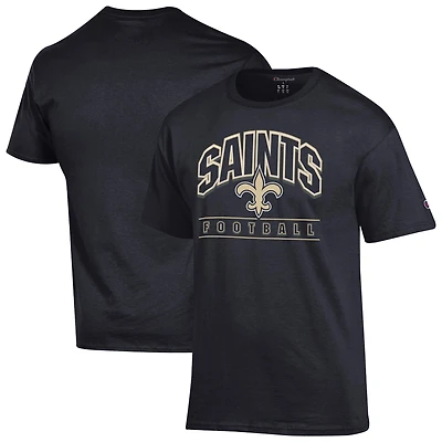 T-shirt de football noir Champion des Saints la Nouvelle-Orléans pour homme