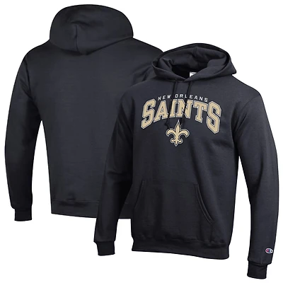 Sweat à capuche Champion noir pour homme, logo arc sur la tête des Saints de Nouvelle-Orléans, Powerblend