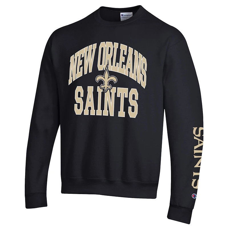 Sweat-shirt en polaire Powerblend noir Champion pour homme, modèle New Orleans Saints.