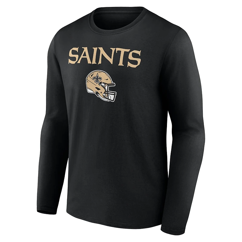 T-shirt à manches longues noir Chris Olave pour homme, avec nom et numéro de l'équipe des Saints la Nouvelle-Orléans