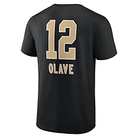 Men's Chris Olave Black New Orleans Saints Team Wordmark Name & Number T-Shirt