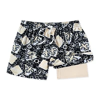 Short de bain doublé classique Chubbies noir pour homme, modèle New Orleans Saints Game Day Fit