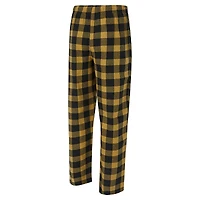 Ensemble t-shirt et pantalon en flanelle Avondale noir/or Concepts Sport pour homme des Saints de la Nouvelle-Orléans