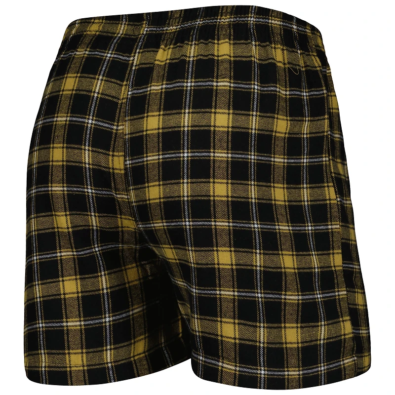 Men's Concepts Sport Black/Gold New Orleans Saints Ledger Flannel Boxers