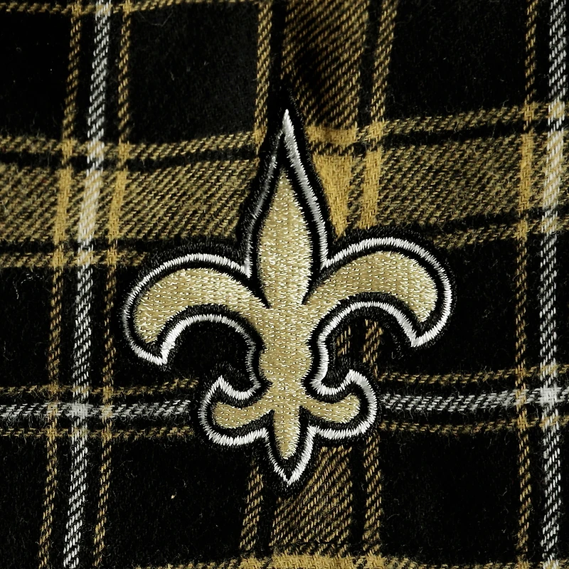 Men's Concepts Sport Black/Gold New Orleans Saints Ledger Flannel Boxers