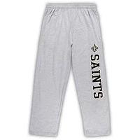 Men's Concepts Sport Black/Heathered Gray New Orleans Saints Big & Tall Top Pants Sleep Set