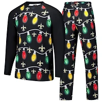 Ensemble haut à manches longues et pantalon raglan Garland Knit pour homme Concepts Sport Black New Orleans Saints