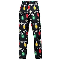 Men's Concepts Sport  Black New Orleans Saints Garland Knit Raglan Long Sleeve Top and Pants Set