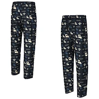 Pantalon Concepts Sport noir à imprimé mosaïque des Saints de la Nouvelle-Orléans pour homme