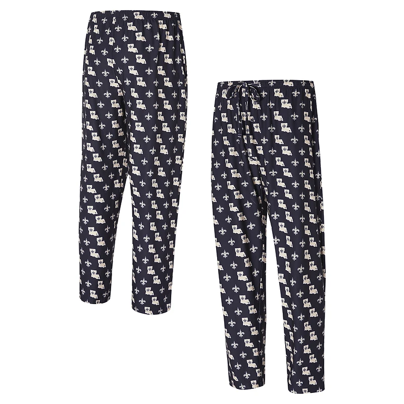 Pantalon en tricot noir Record All Over des New Orleans Saints pour hommes Concepts Sport