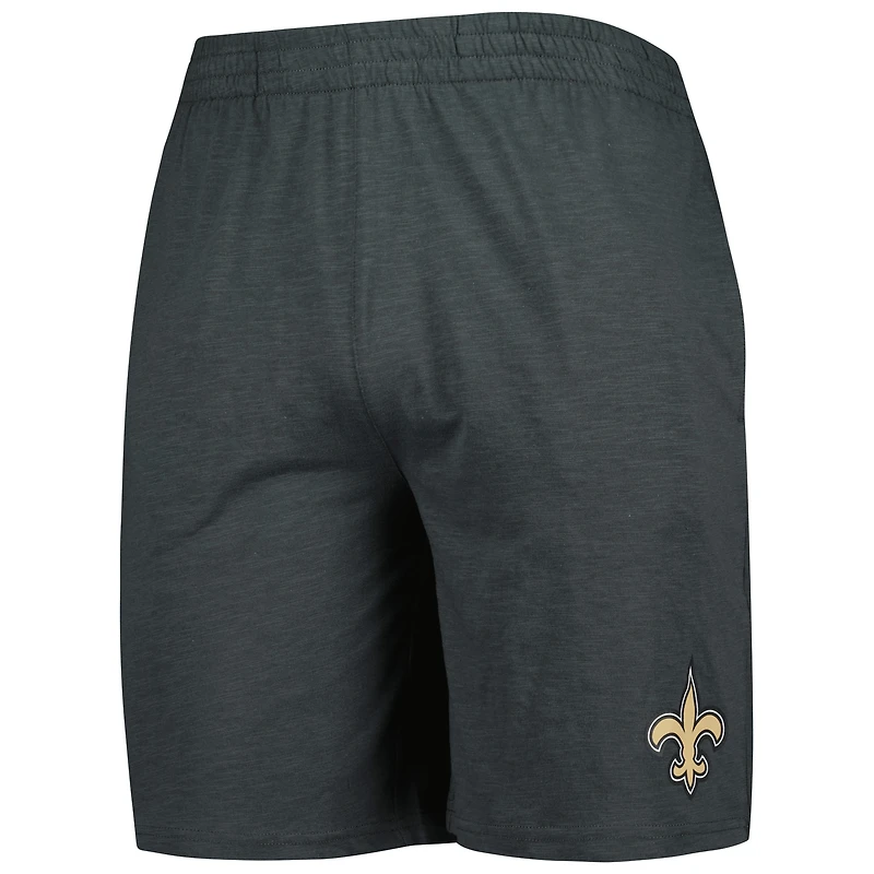 Men's Concepts Sport Charcoal/White New Orleans Saints Downfield T-Shirt & Shorts Sleep Set