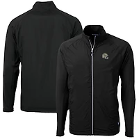 Men's Cutter & Buck  Black New Orleans Saints Helmet Adapt Eco Knit Hybrid Recycled Full-Zip Jacket