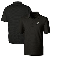 Men's Cutter & Buck Black New Orleans Saints Throwback Logo Big Tall Forge Pencil Stripe Stretch Polo