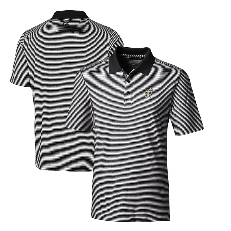 Men's Cutter & Buck Black New Orleans Saints Throwback Logo Big Tall Forge Tonal Stripe Stretch Polo