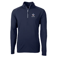 Men's Cutter & Buck Navy New Orleans Saints Big Tall Adapt Eco Knit Stretch Recycled Quarter-Zip Pullover Top